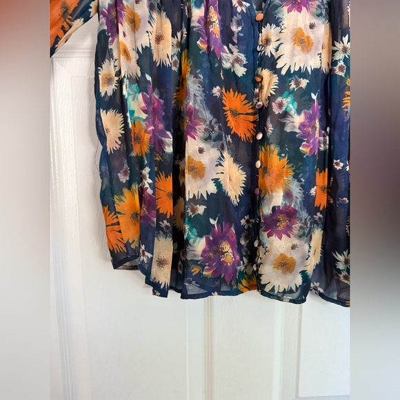 NWOT Anthropologie The Estela Sheer Printed Blouse Size medium - Picture 6 of 13